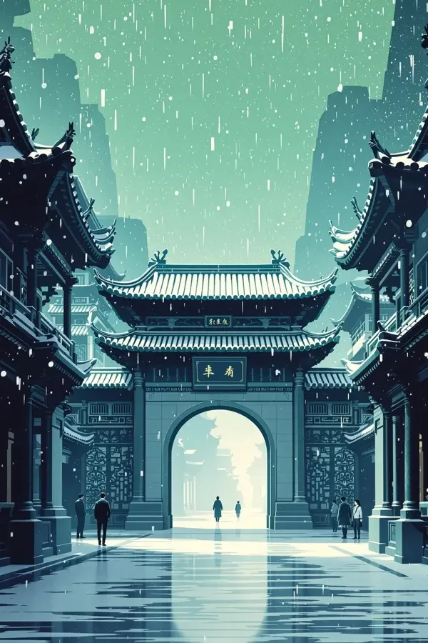 短剧《黄泉引·雪落长安》海报，古装题材
